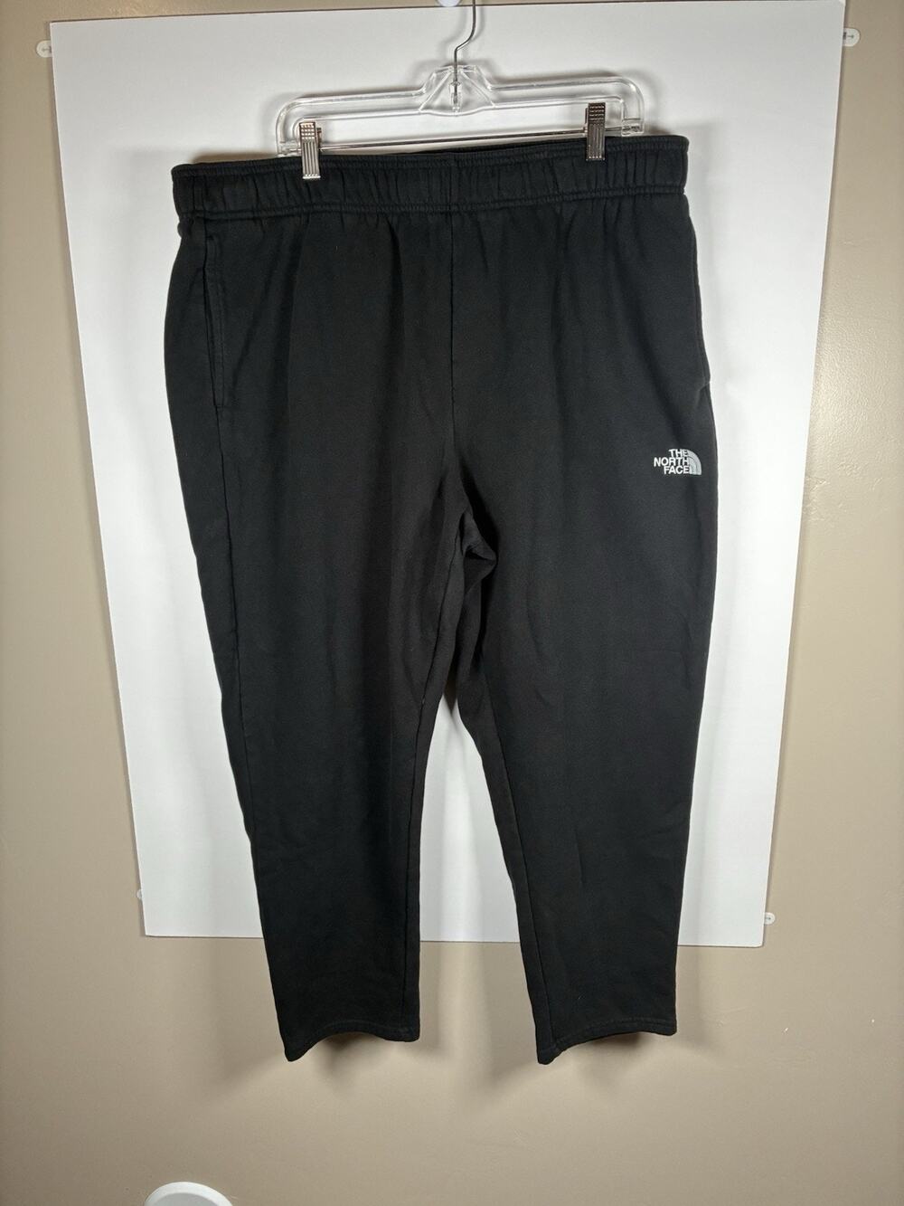 North Face Womens XXL Black Fleece Sweatpants Logo Gorpcore Athleisure Straight